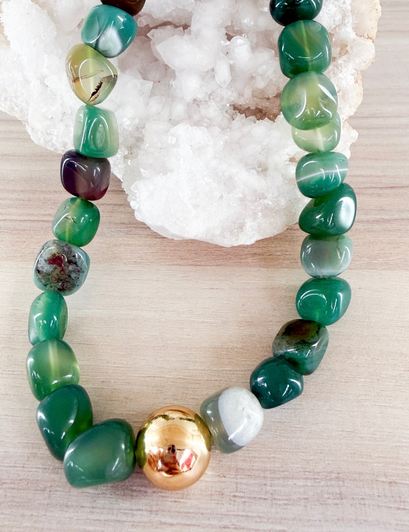 Green Agate Gemstone Necklace