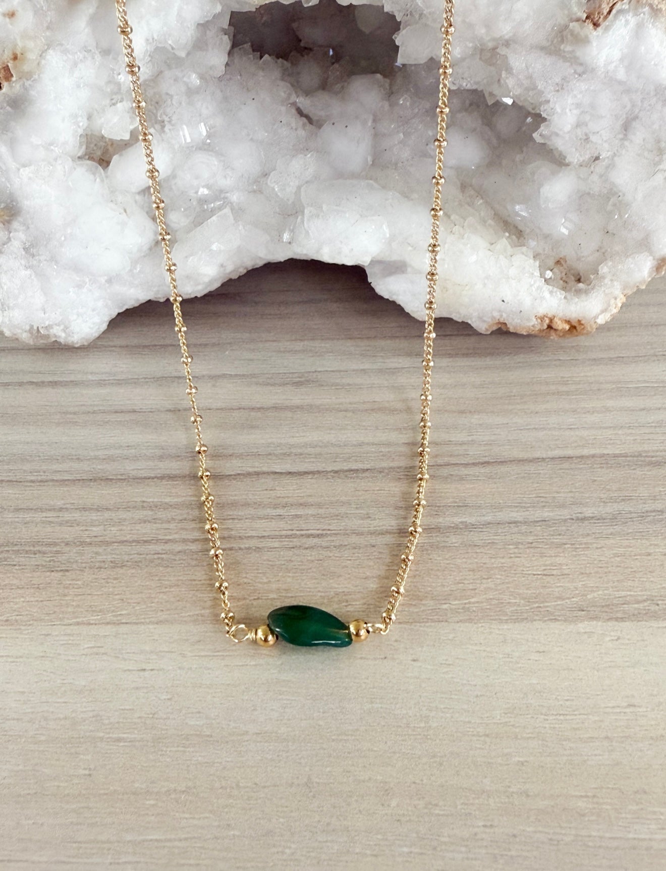 Green Agate Simple Necklace