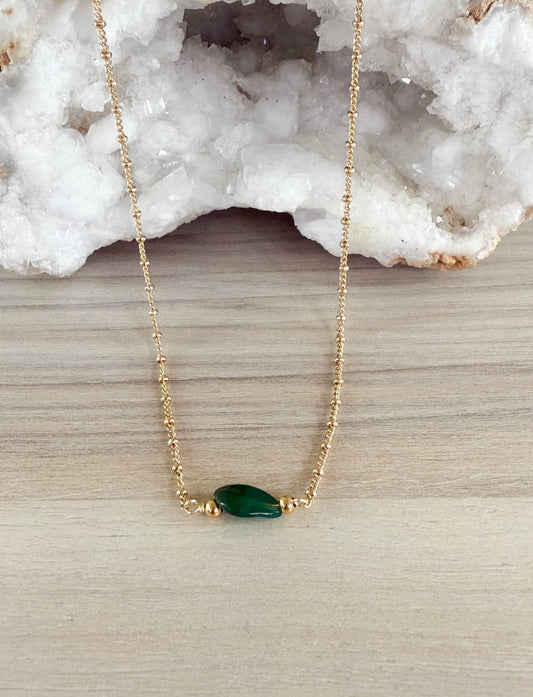 Green Agate Simple Necklace