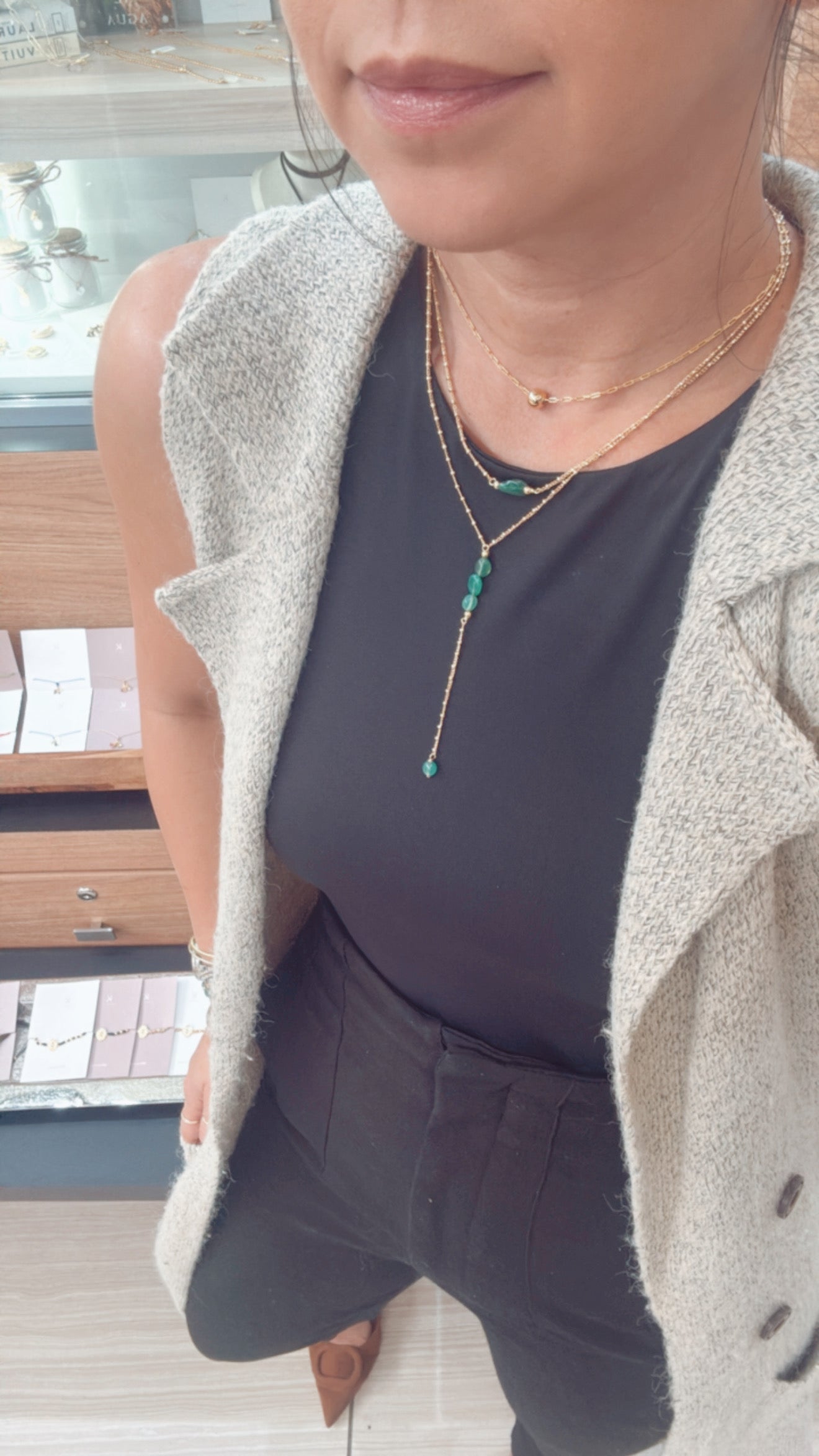 Green Agate Simple Necklace