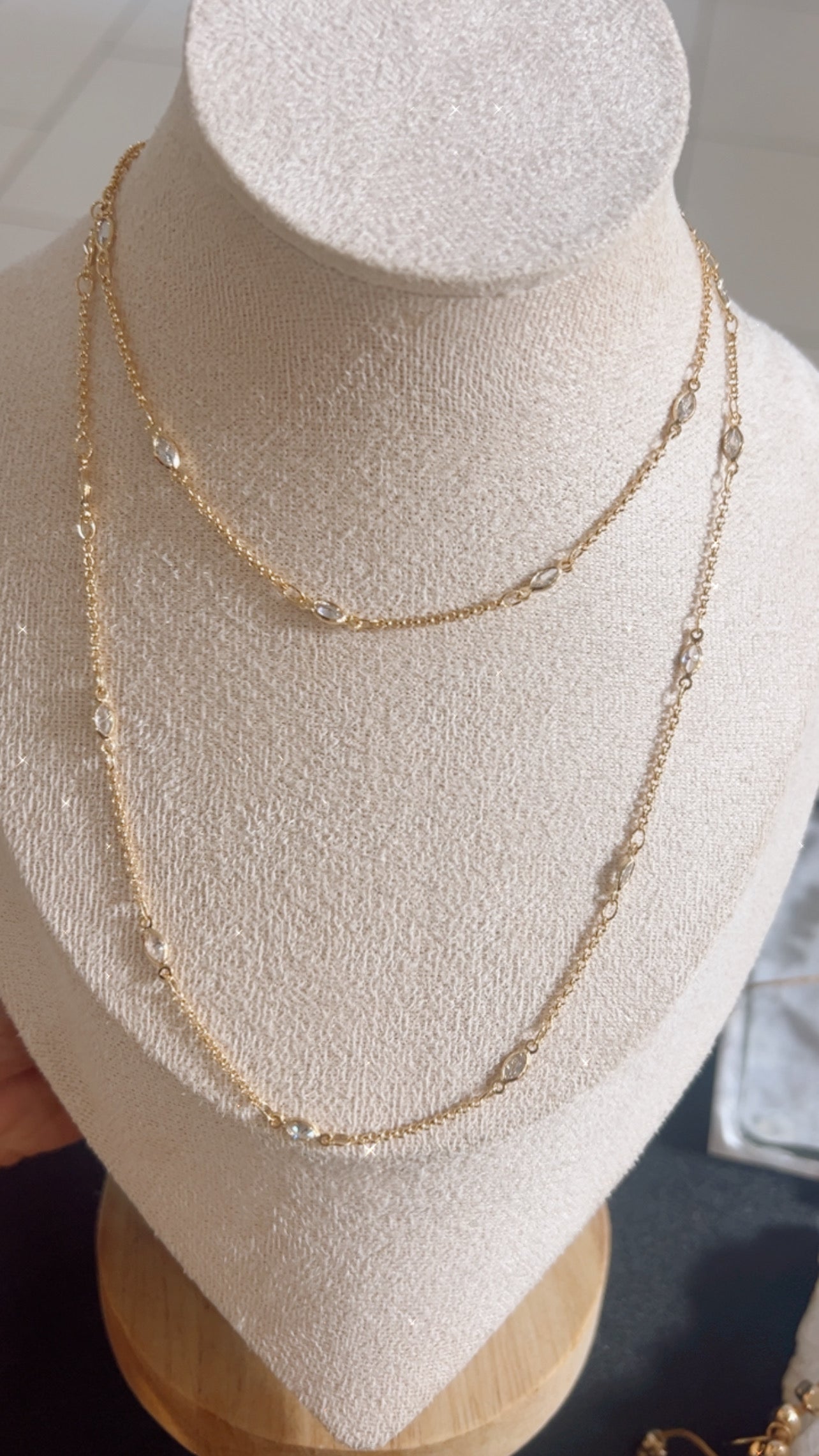 Long Oval Zirconia Necklace