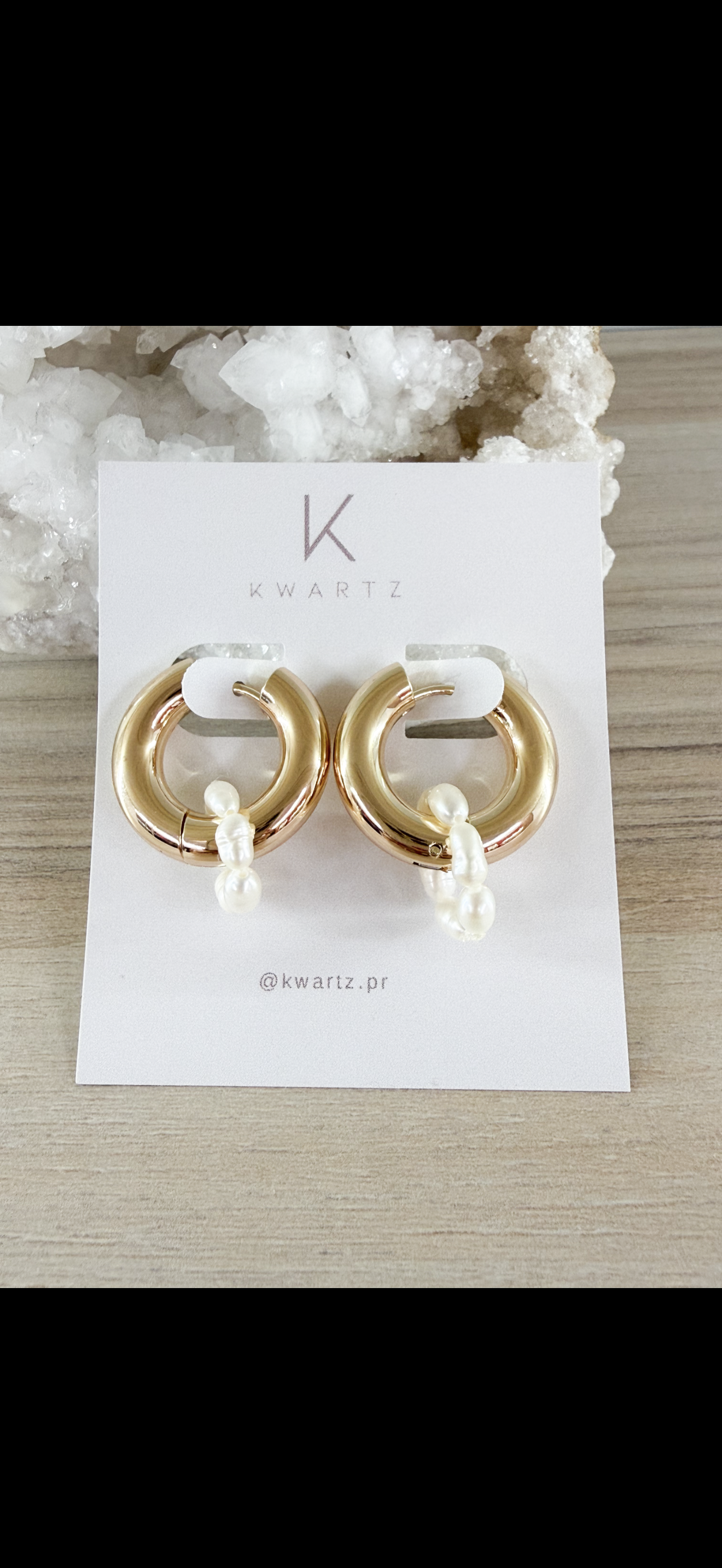 Donut Pearl Huggies Earrings