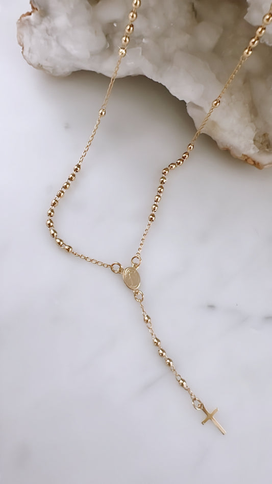 Dainty Rosary V Necklace